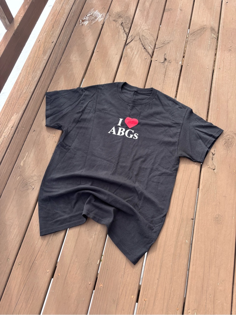 I Heart ABGs Black Graphic Meme Tee Size Small